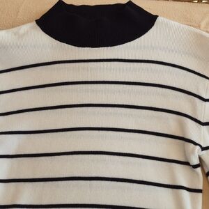 Guess Black and White Striped Top